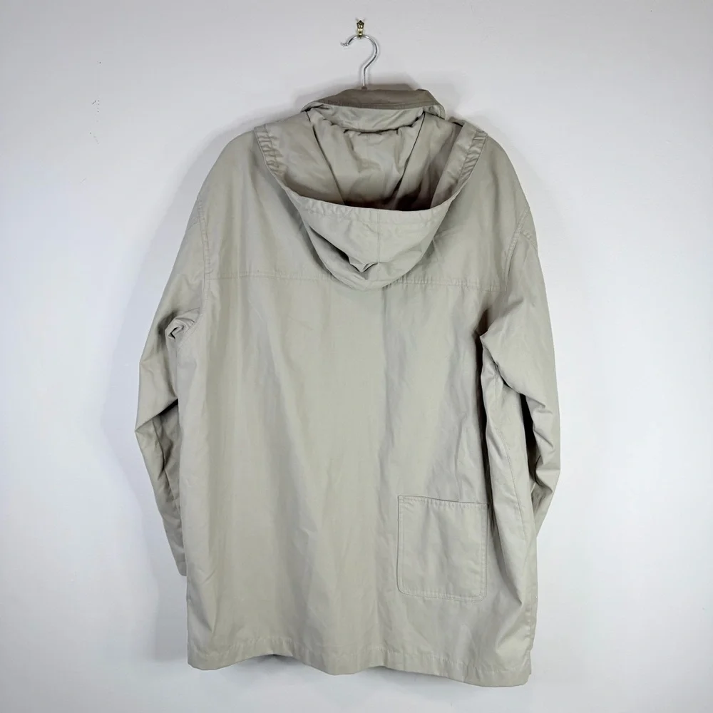 Vintage Fleet Street Beige Hooded Anorak Jacket - Women's Large Removable Hood - Picture 4 of 11